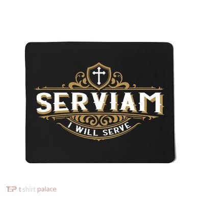 Serviam Will Serve Saint Michael Latin Phrase Catholic Mousepad