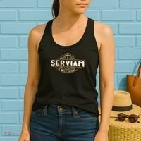Serviam Will Serve Saint Michael Latin Phrase Catholic Women's Tank Top thumb 2