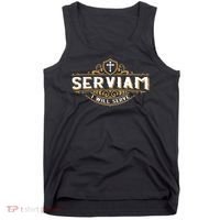 Serviam Will Serve Saint Michael Latin Phrase Catholic Tank Top thumb 0