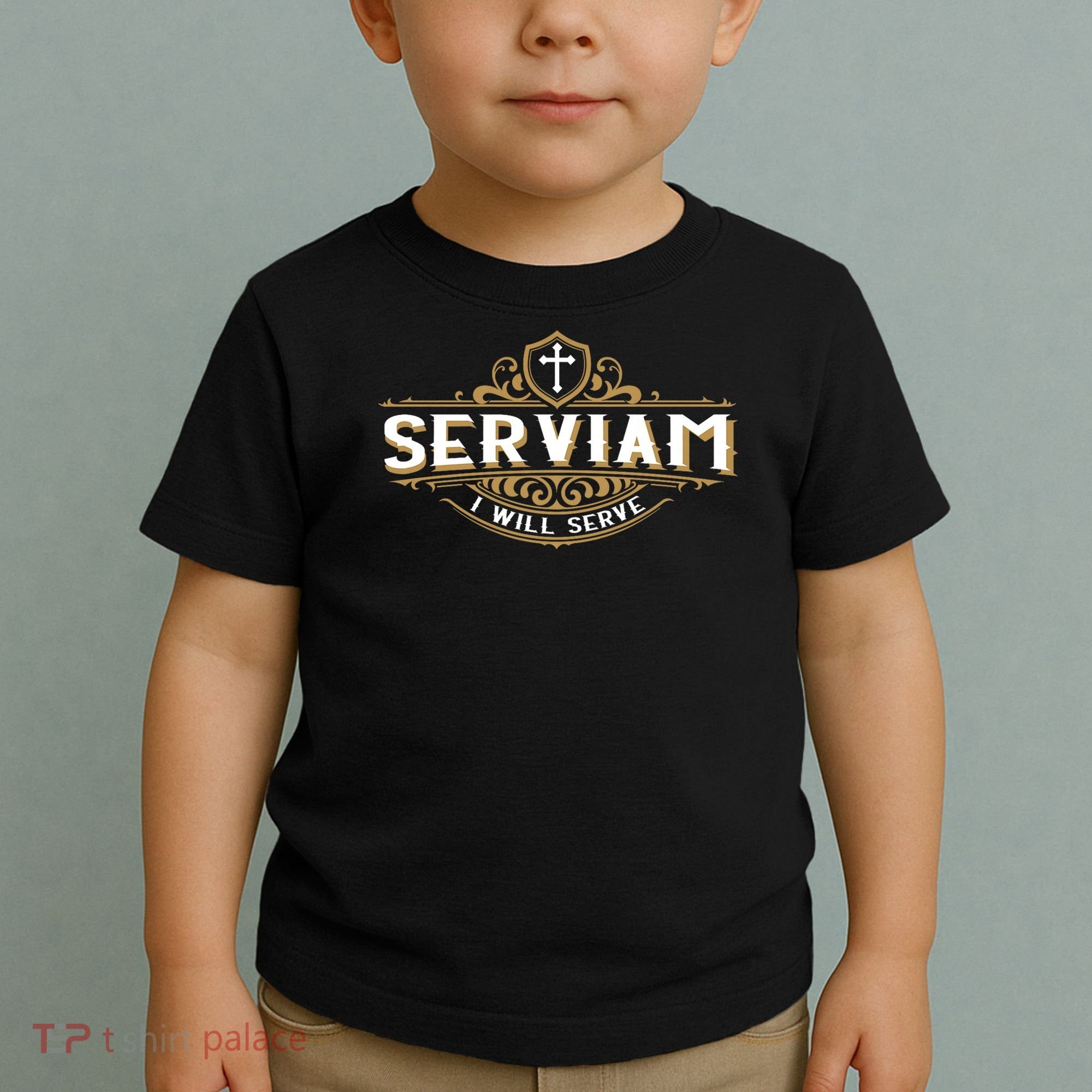 Serviam Will Serve Saint Michael Latin Phrase Catholic Toddler T-Shirt
