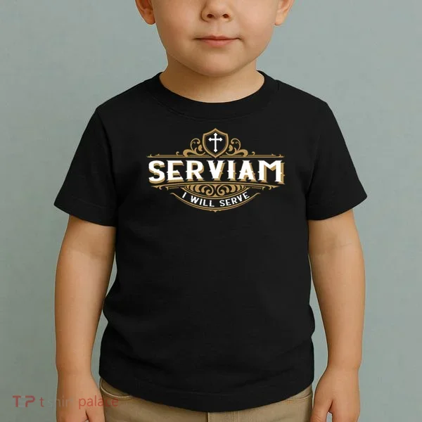 Serviam Will Serve Saint Michael Latin Phrase Catholic Toddler T-Shirt