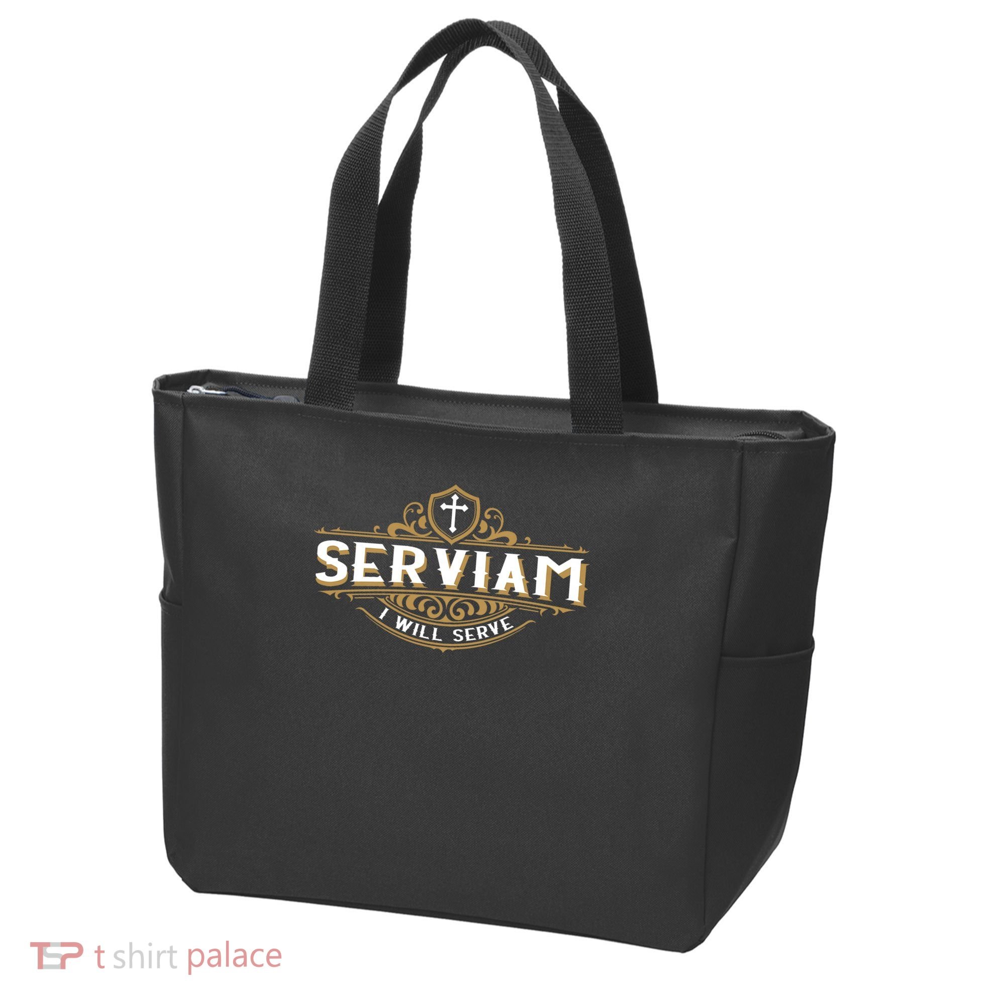 Serviam Will Serve Saint Michael Latin Phrase Catholic Tote Bag