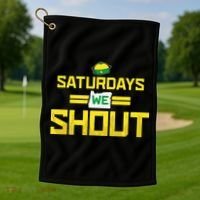 Saturdays We Shout For Oregon Golf Towel thumb 1