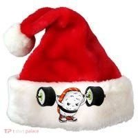 Sushi Weightlifting Santa Hat thumb 0