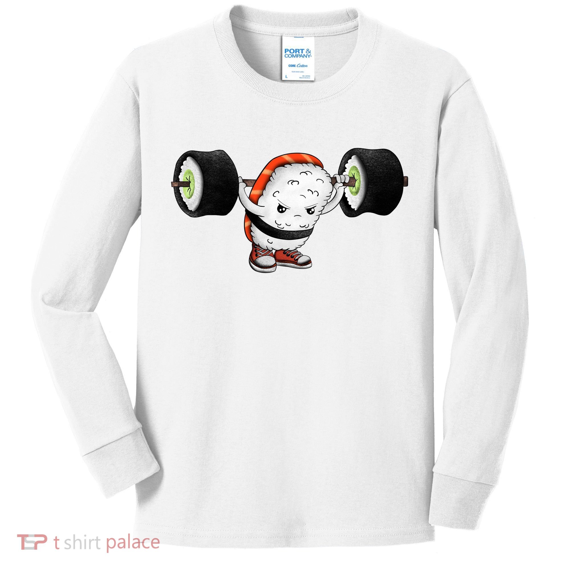 Sushi Weightlifting Kids Long Sleeve Shirt