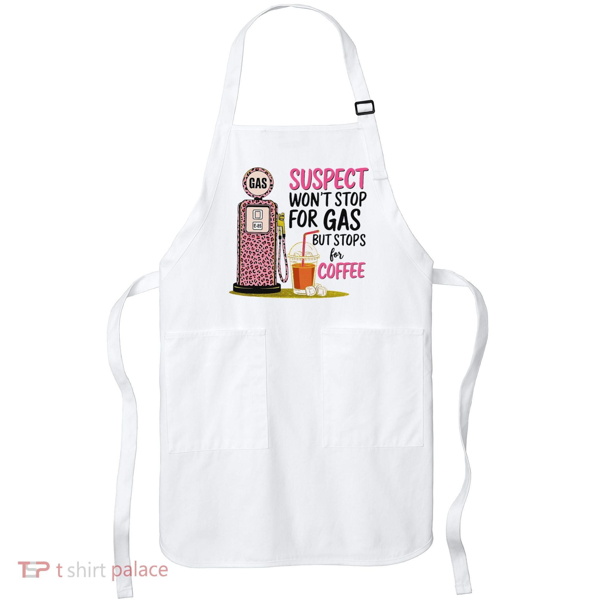 Suspect WonT Stop For Gas But Stops For Coffee Apron