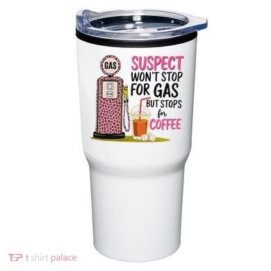 Suspect WonT Stop For Gas But Stops For Coffee Tumbler