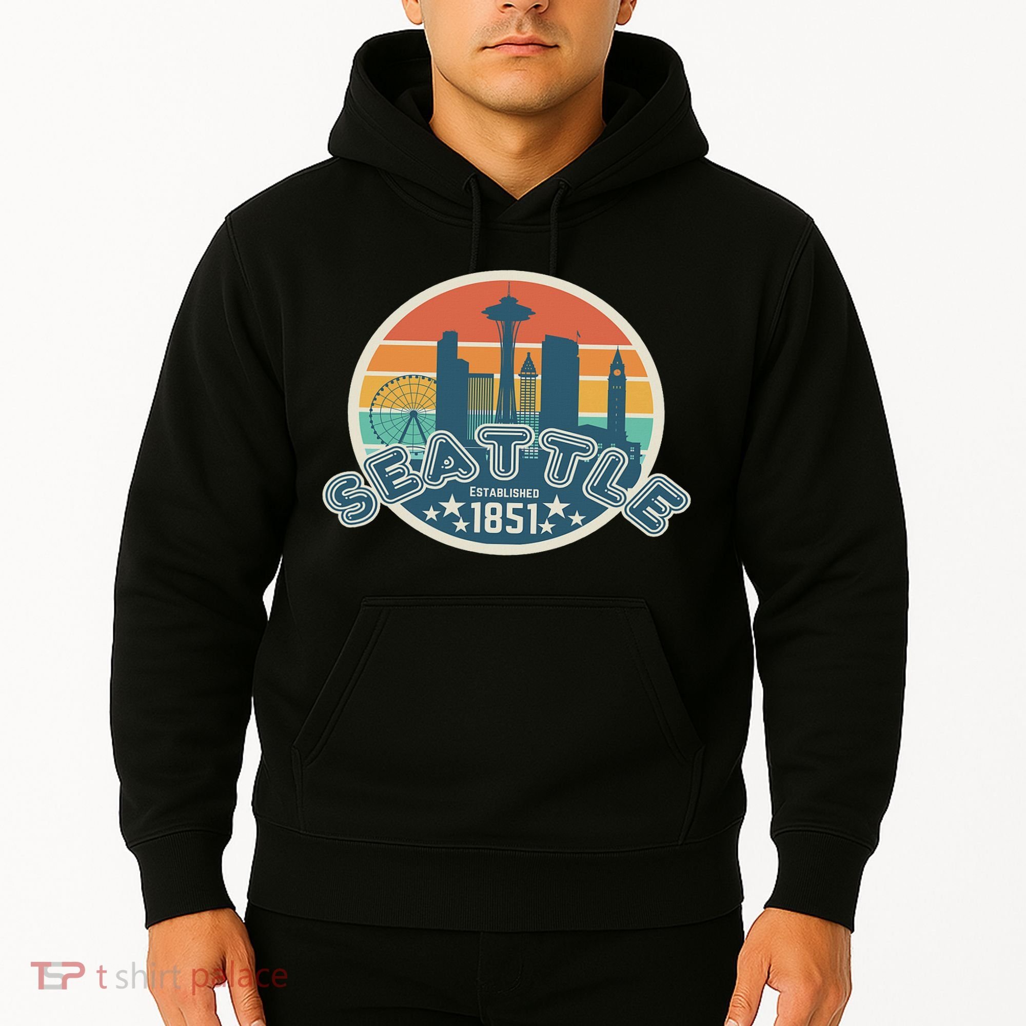 Seattle Washington State Hiking Camping Women Hoodie
