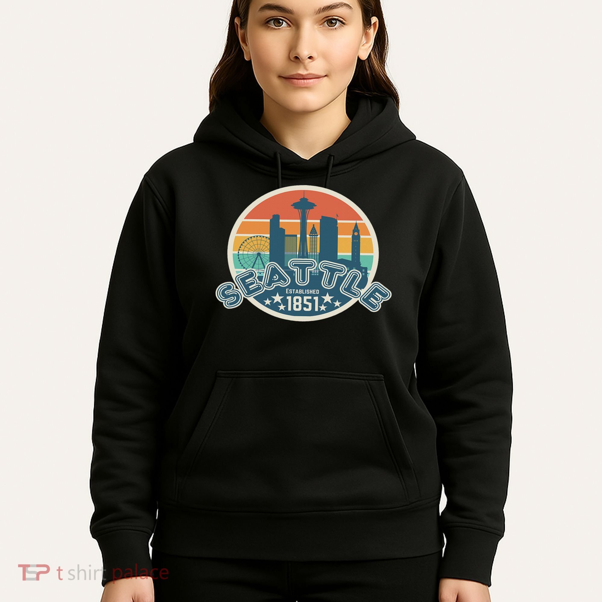 Seattle Washington State Hiking Camping Women Hoodie