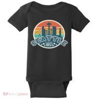 Seattle Washington State Hiking Camping Women Baby Bodysuit thumb 0