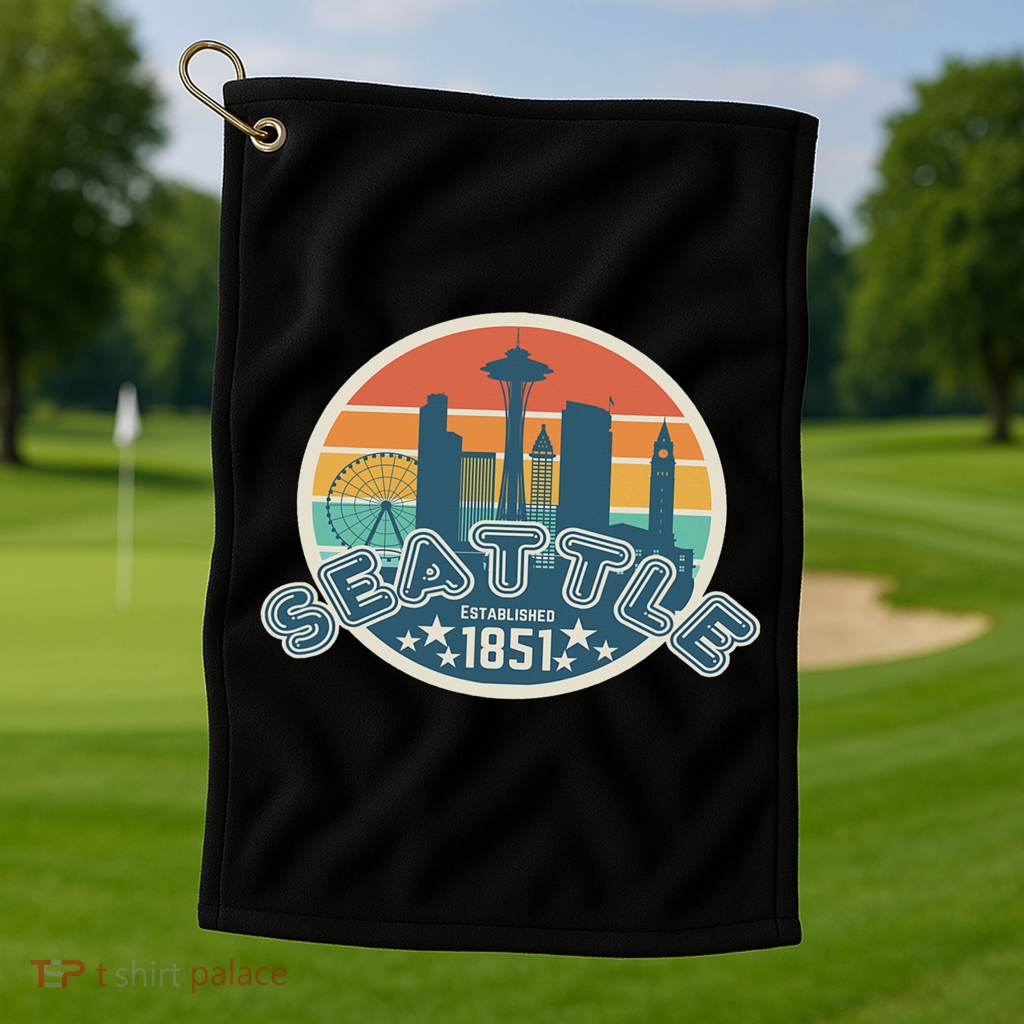 Seattle Washington State Hiking Camping Women Golf Towel