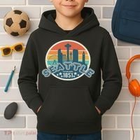 Seattle Washington State Hiking Camping Women Kids Hoodie thumb 2