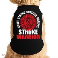 Stroke Warrior  Stroke Survivor Red Awareness Ribbon Doggie Tank thumb 0