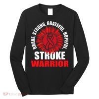 Stroke Warrior  Stroke Survivor Red Awareness Ribbon Long Sleeve Shirt thumb 0
