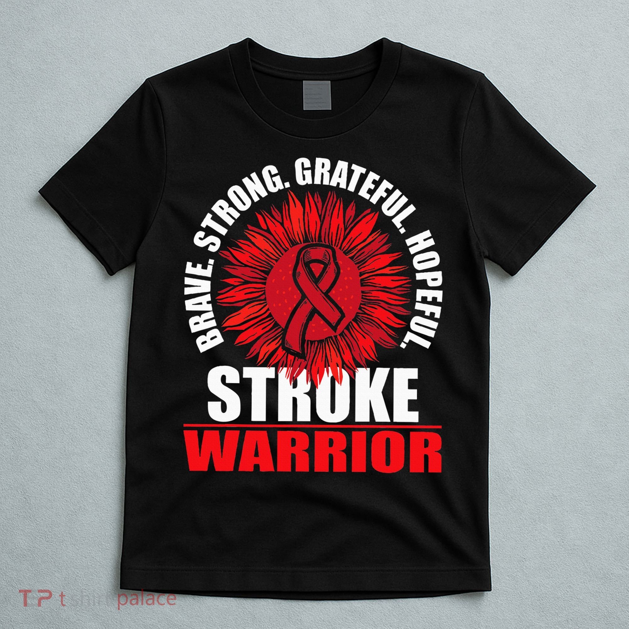 Stroke Warrior  Stroke Survivor Red Awareness Ribbon T-Shirt