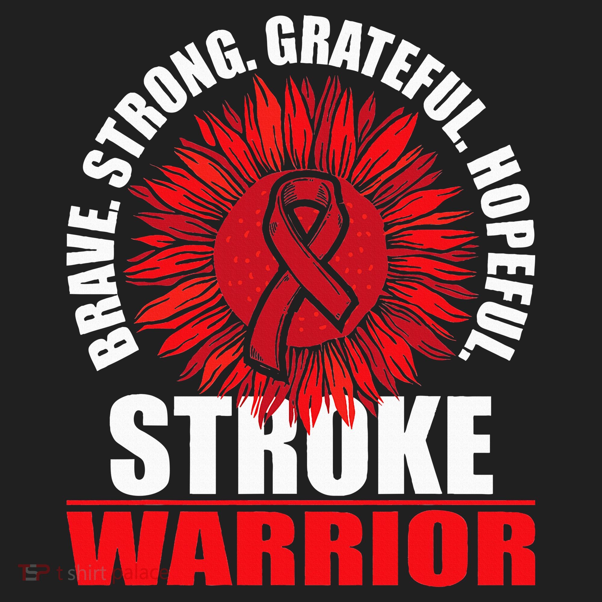 Stroke Warrior  Stroke Survivor Red Awareness Ribbon Beanie