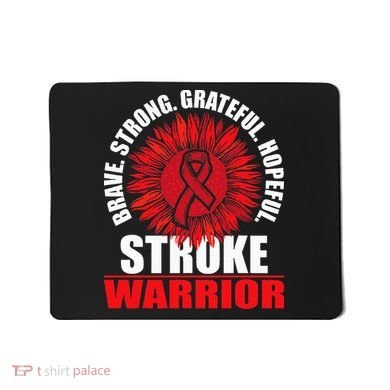 Stroke Warrior  Stroke Survivor Red Awareness Ribbon Mousepad