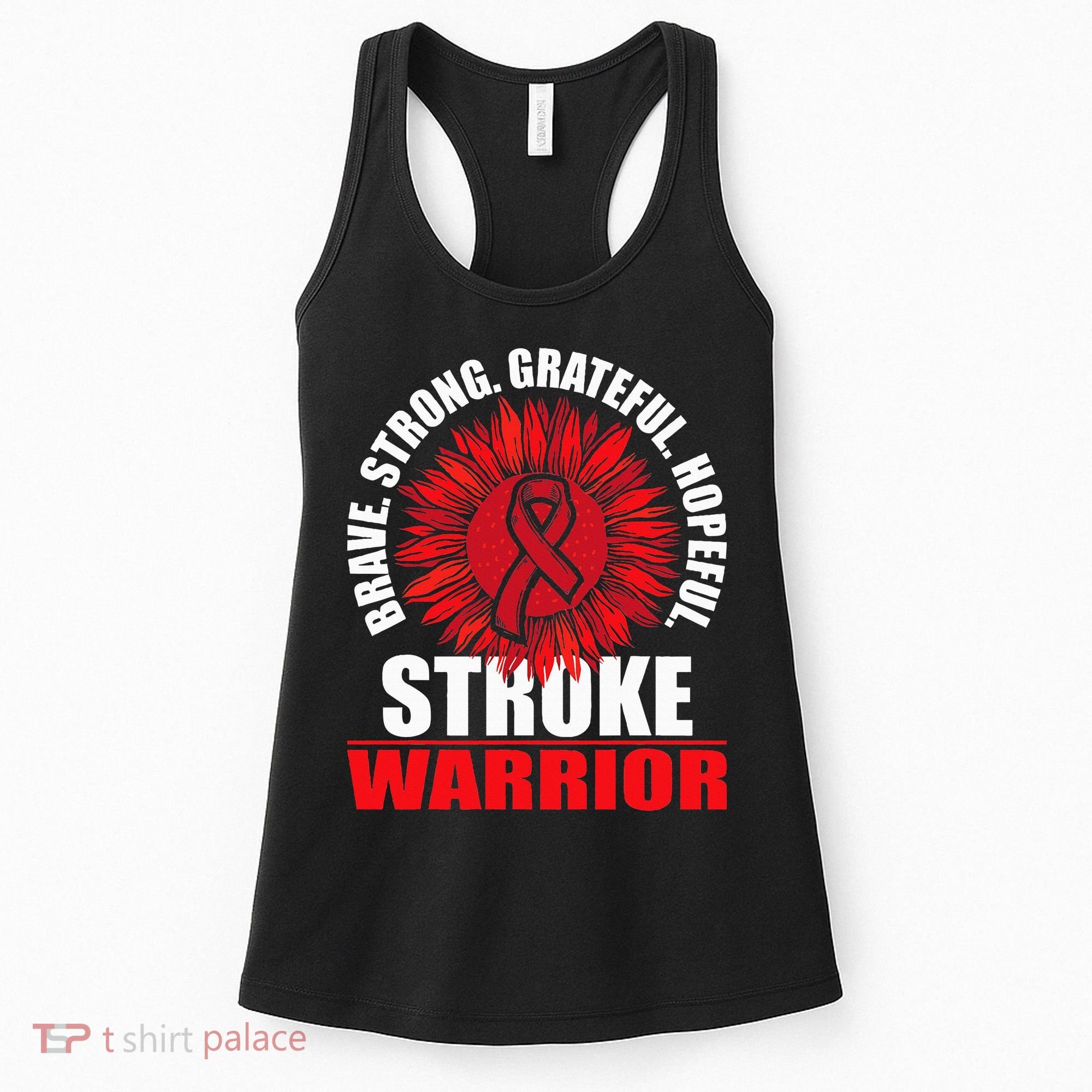Stroke Warrior  Stroke Survivor Red Awareness Ribbon Women's Tank Top