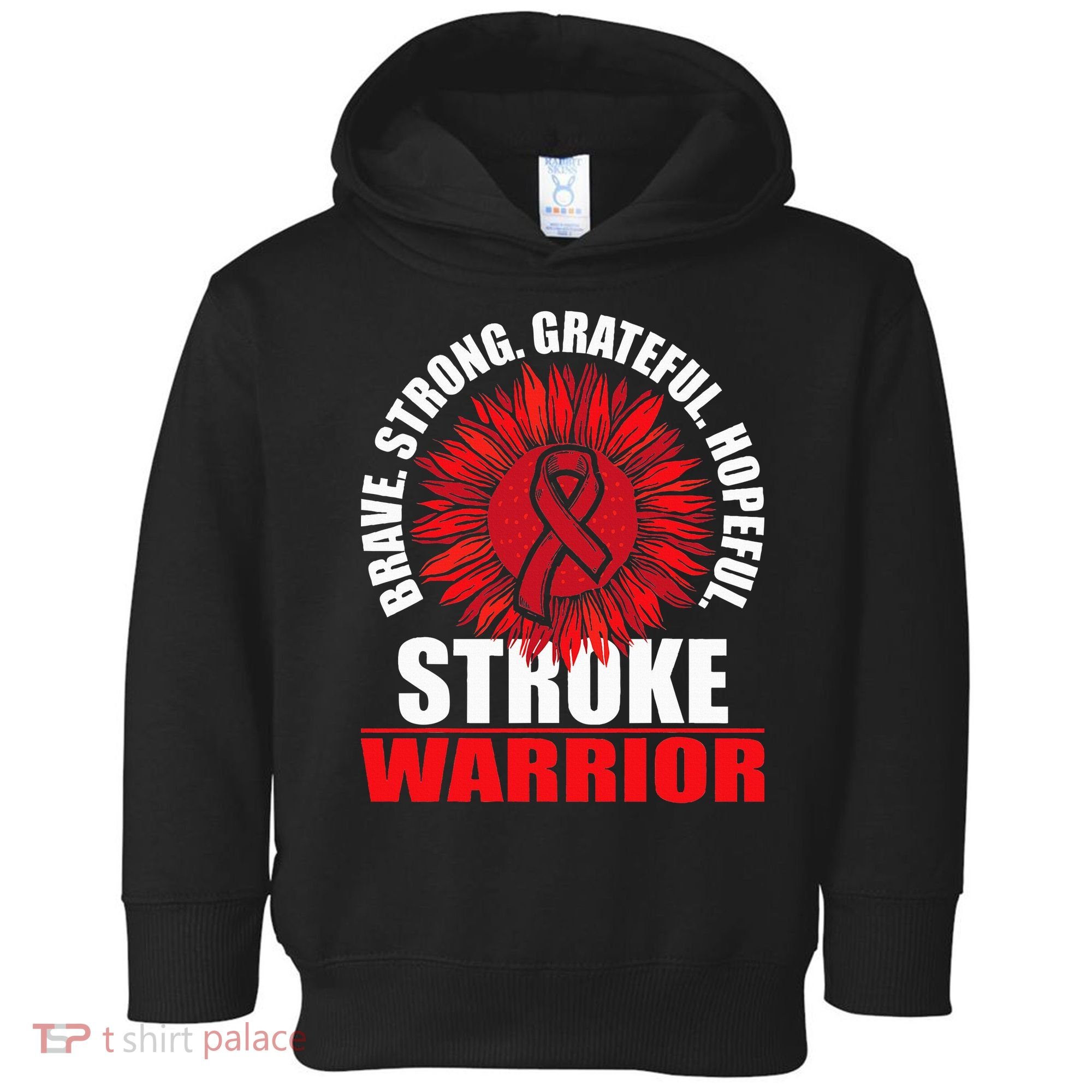 Stroke Warrior  Stroke Survivor Red Awareness Ribbon Toddler Hoodie