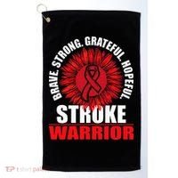 Stroke Warrior  Stroke Survivor Red Awareness Ribbon Golf Towel thumb 0