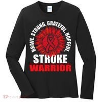 Stroke Warrior  Stroke Survivor Red Awareness Ribbon Women's Long Sleeve Shirt thumb 0