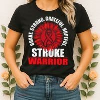Stroke Warrior  Stroke Survivor Red Awareness Ribbon Women's T-Shirt thumb 2