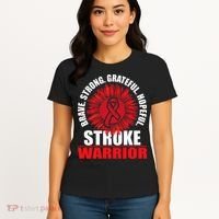 Stroke Warrior  Stroke Survivor Red Awareness Ribbon Women's T-Shirt thumb 4