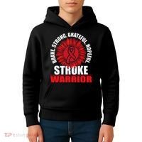 Stroke Warrior  Stroke Survivor Red Awareness Ribbon Kids Hoodie thumb 4