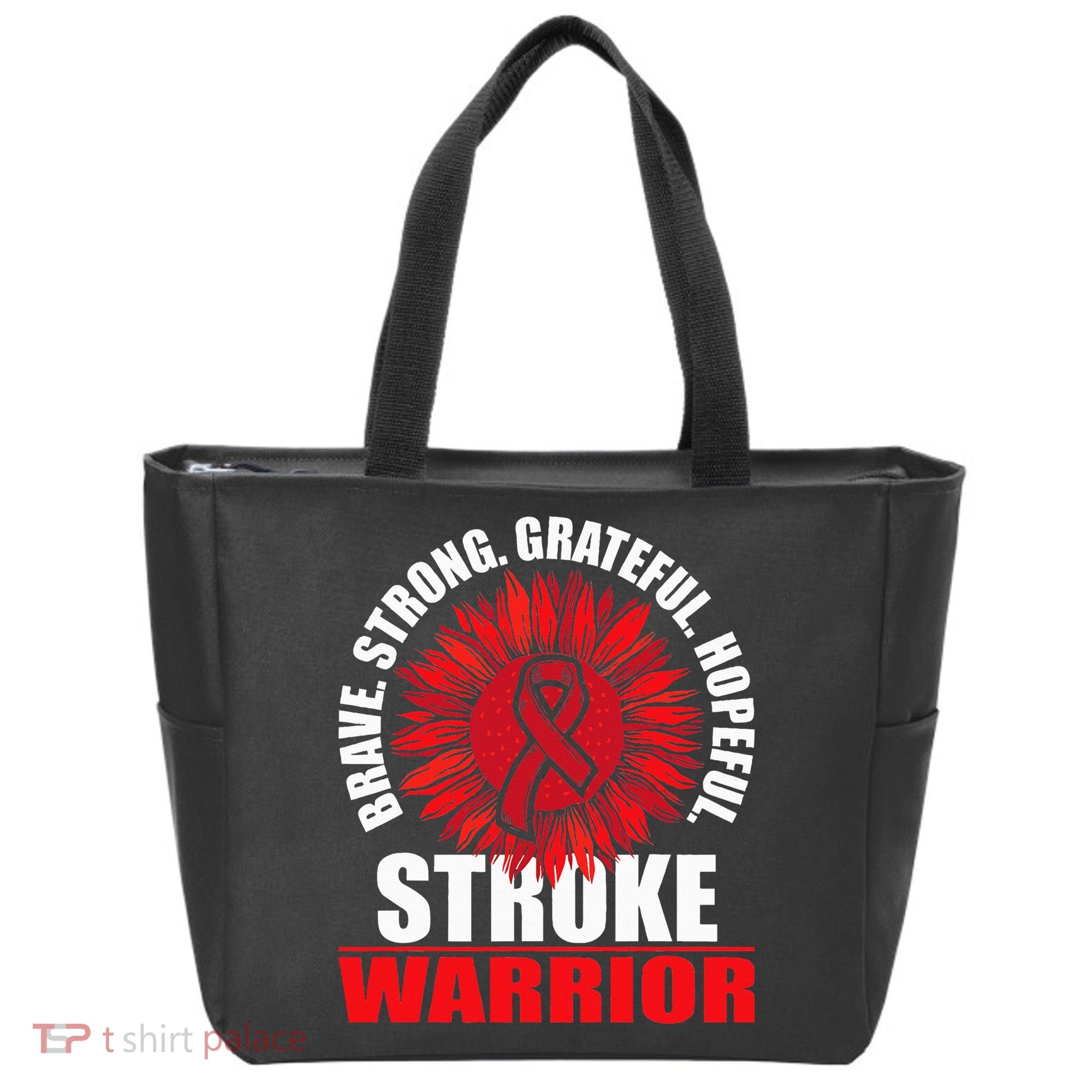 Stroke Warrior  Stroke Survivor Red Awareness Ribbon Tote Bag