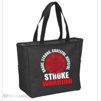 Stroke Warrior  Stroke Survivor Red Awareness Ribbon Tote Bag thumb 2
