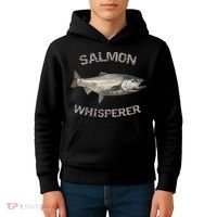 Salmon Whisperer Salmon Fishing Kids Hoodie thumb 4