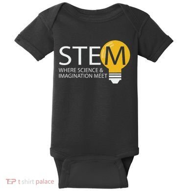 Stem Where Science & Imagination Meet Funny Design Baby Bodysuit