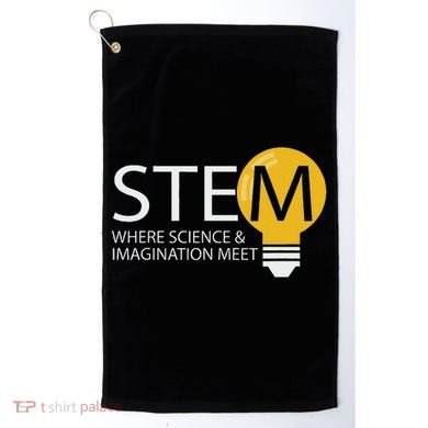 Stem Where Science & Imagination Meet Funny Design Golf Towel