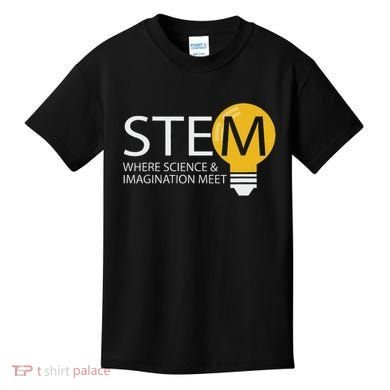 Stem Where Science & Imagination Meet Funny Design Kids T-Shirt
