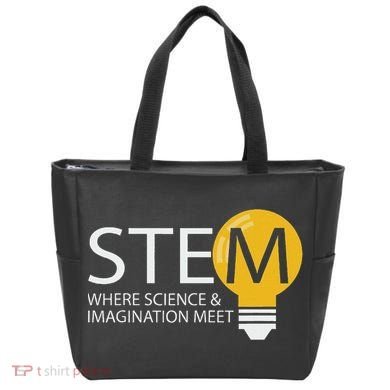 Stem Where Science & Imagination Meet Funny Design Tote Bag