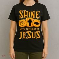 Shine With The Light Of Jesus Halloween Costume Christian T-Shirt thumb 4