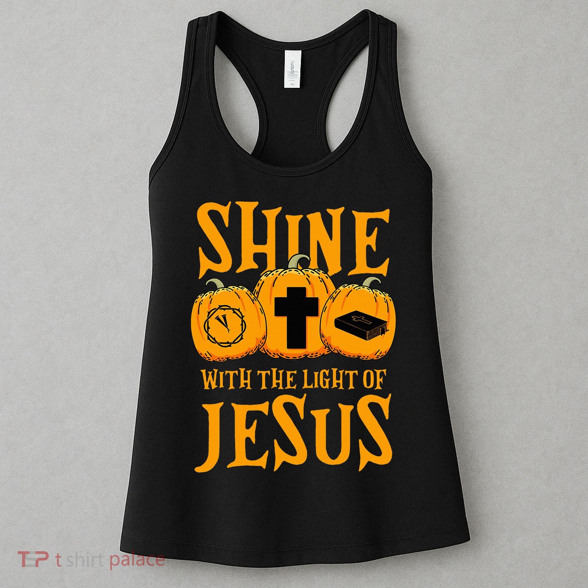 Shine With The Light Of Jesus Halloween Costume Christian Women's Tank Top