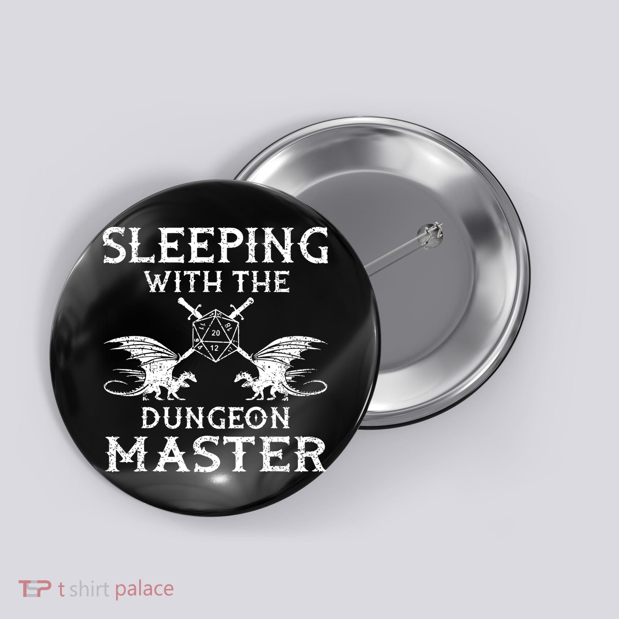 Sleeping With The Dungeon Dragons Master Funny Gamer RPG Button