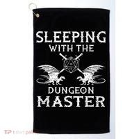 Sleeping With The Dungeon Dragons Master Funny Gamer RPG Golf Towel thumb 0