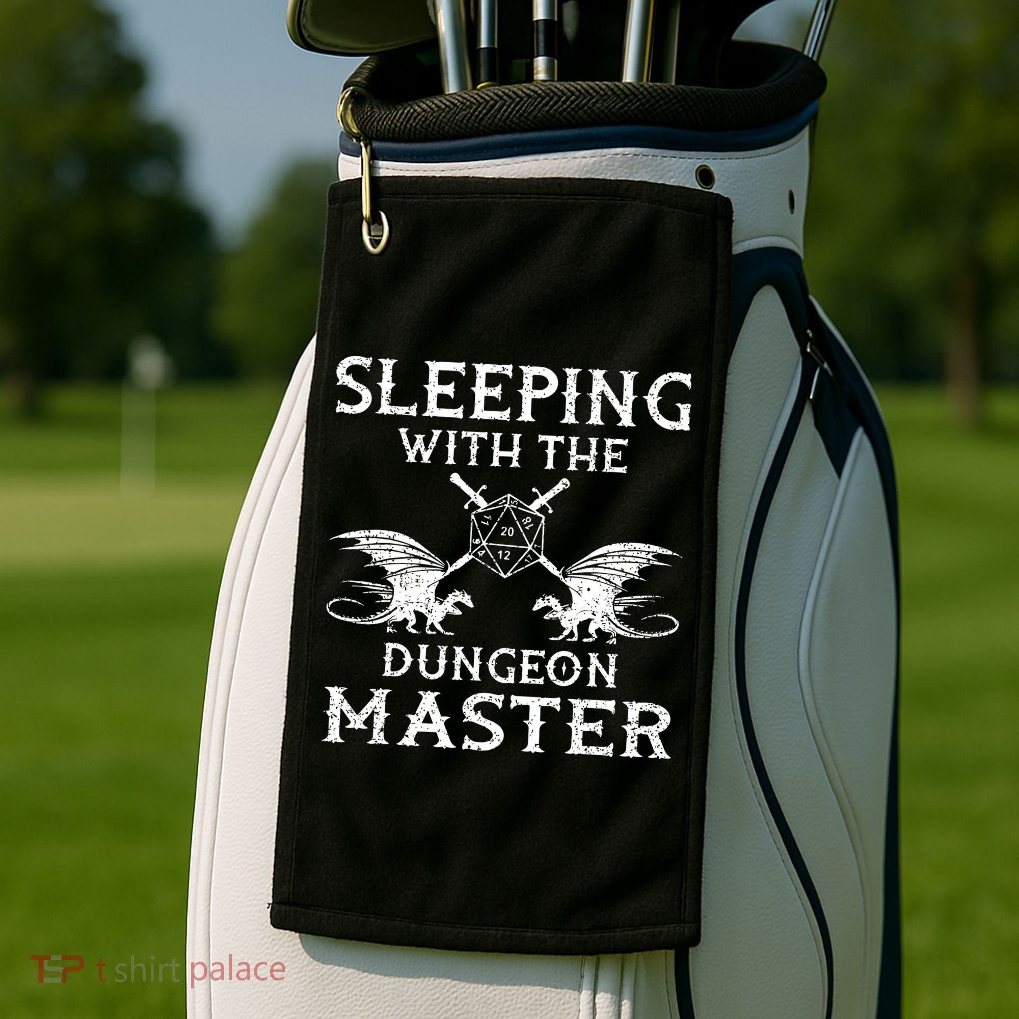 Sleeping With The Dungeon Dragons Master Funny Gamer RPG Golf Towel