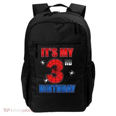 Spider Web Three 3 Years Old ItS My 3rd Birthday Boy Party Backpack