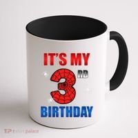 Spider Web Three 3 Years Old ItS My 3rd Birthday Boy Party Coffee Mug thumb 1