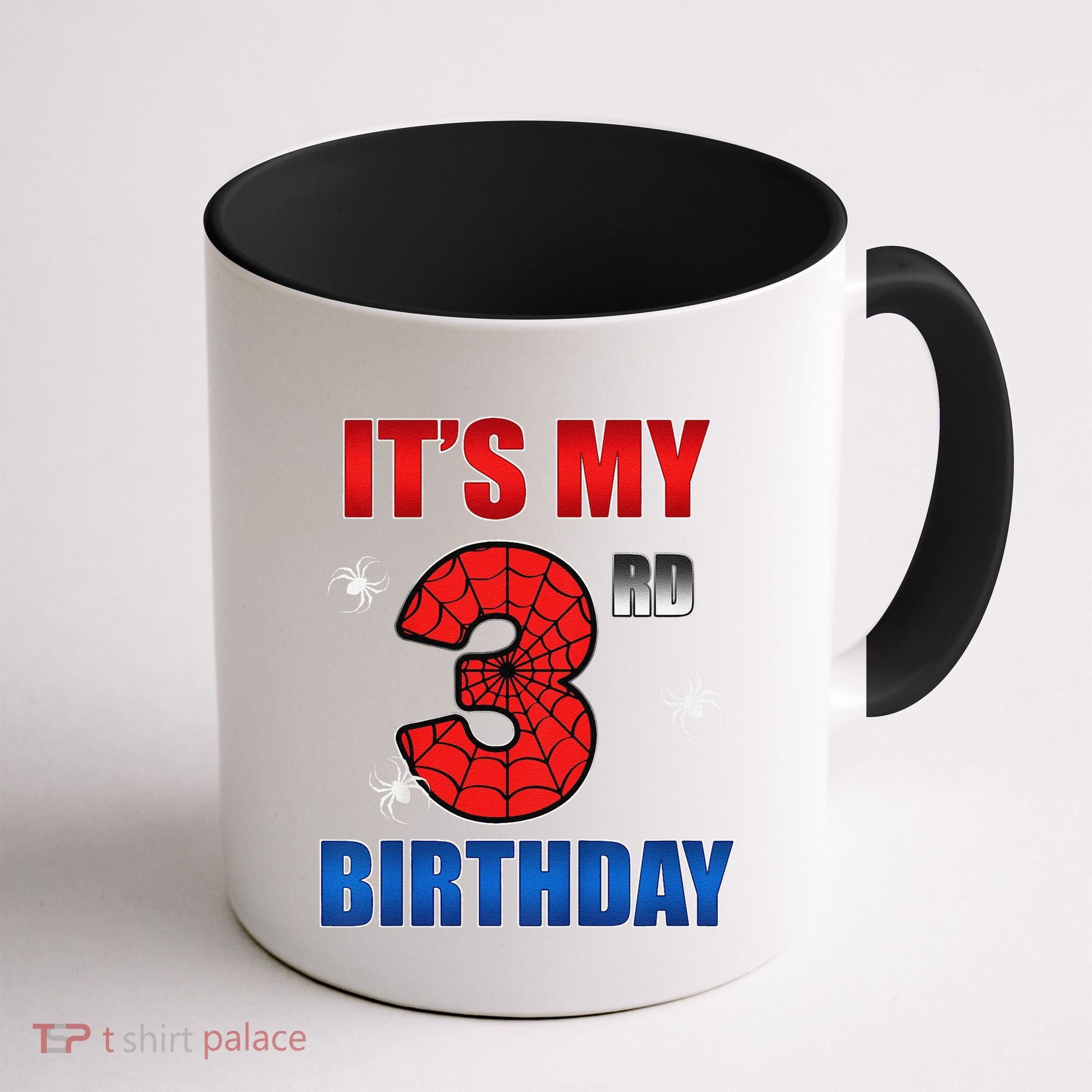 Spider Web Three 3 Years Old ItS My 3rd Birthday Boy Party Coffee Mug
