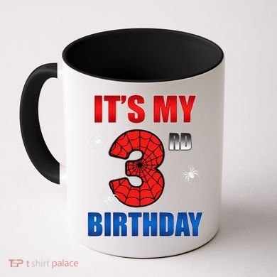 Spider Web Three 3 Years Old ItS My 3rd Birthday Boy Party Coffee Mug