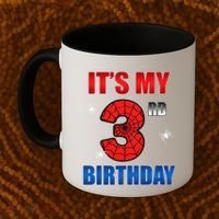Spider Web Three 3 Years Old ItS My 3rd Birthday Boy Party Coffee Mug thumb 2