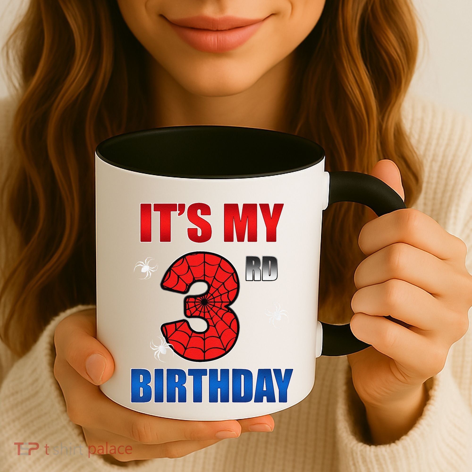 Spider Web Three 3 Years Old ItS My 3rd Birthday Boy Party Coffee Mug