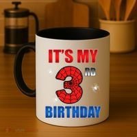 Spider Web Three 3 Years Old ItS My 3rd Birthday Boy Party Coffee Mug thumb 4