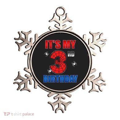 Spider Web Three 3 Years Old ItS My 3rd Birthday Boy Party Ornament