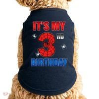Spider Web Three 3 Years Old ItS My 3rd Birthday Boy Party Doggie Tank thumb 0