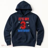 Spider Web Three 3 Years Old ItS My 3rd Birthday Boy Party Hoodie thumb 0